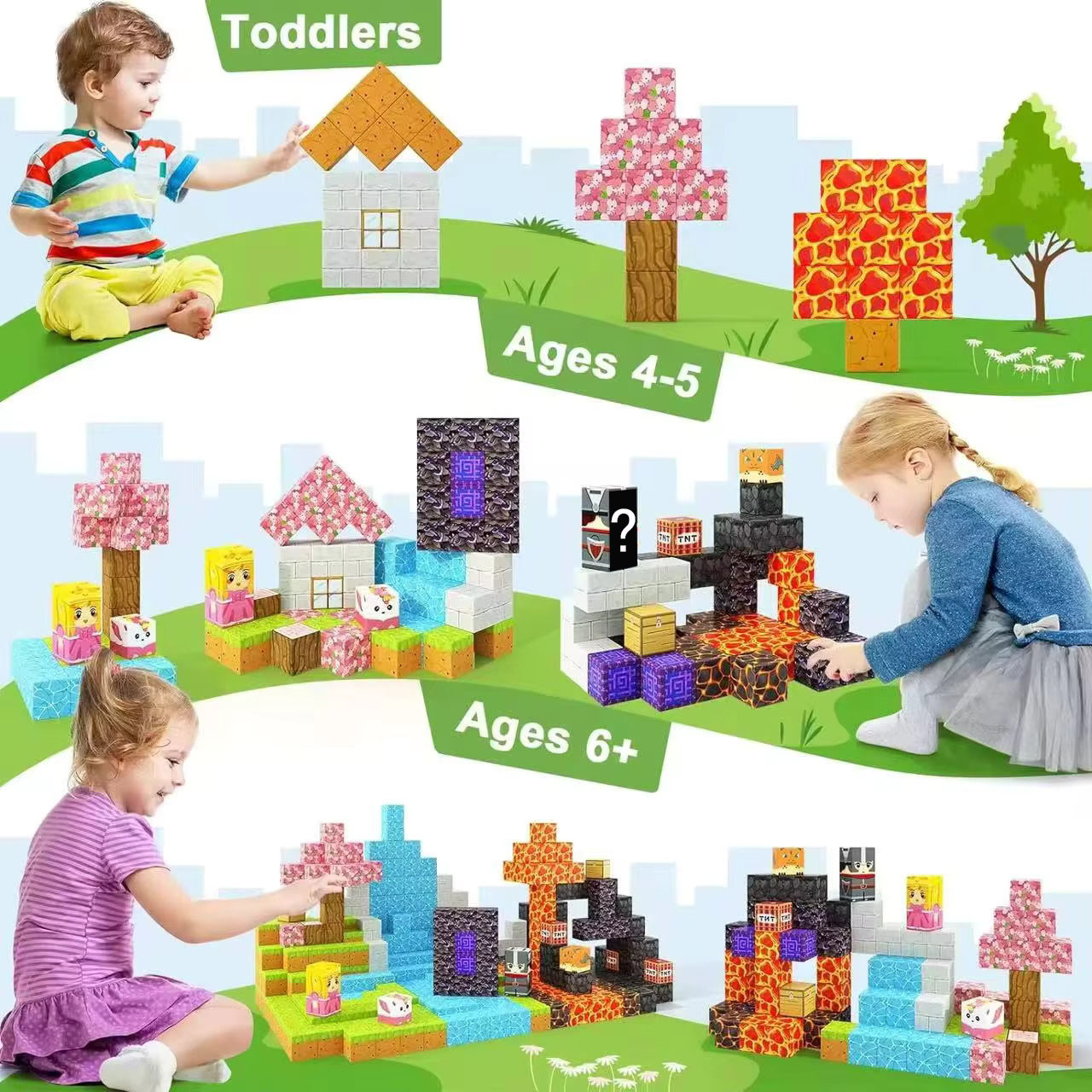 Magnetic Building Blocks Mine  - Kids Education World recension och pris